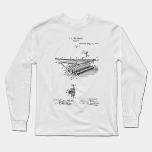 Harrow Vintage Patent Hand Drawing Long Sleeve T-Shirt